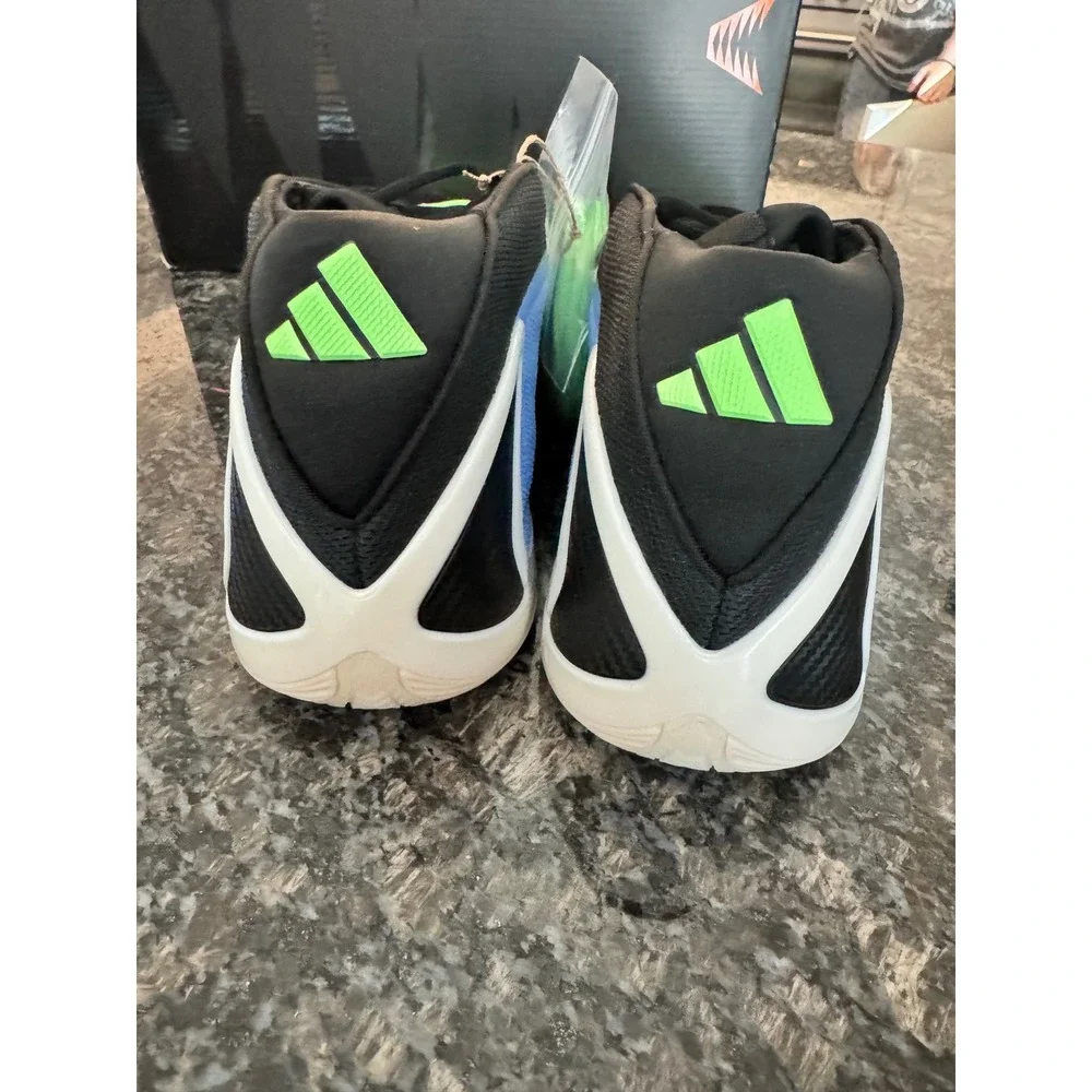 Adidas Anthony Edwards 2 Basketball Shoes Lucid Blue Lime Green JR4359 Mens 11.5